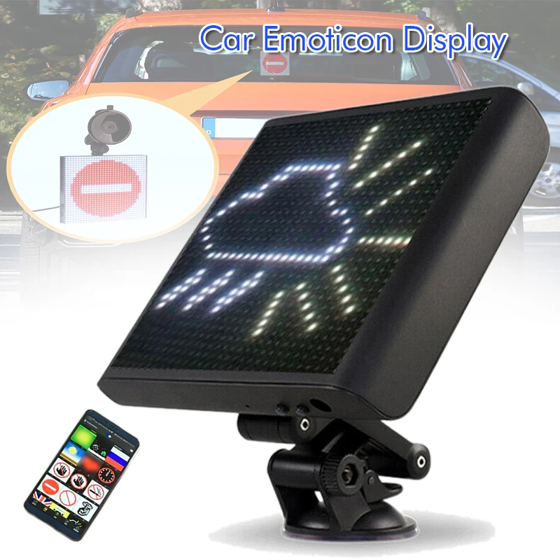 

12V Car Emoji Display Screen Wireless Bluetooth App Controlled Real-time Drawing Adjustable Car Emoticon Animate LED Display Scr