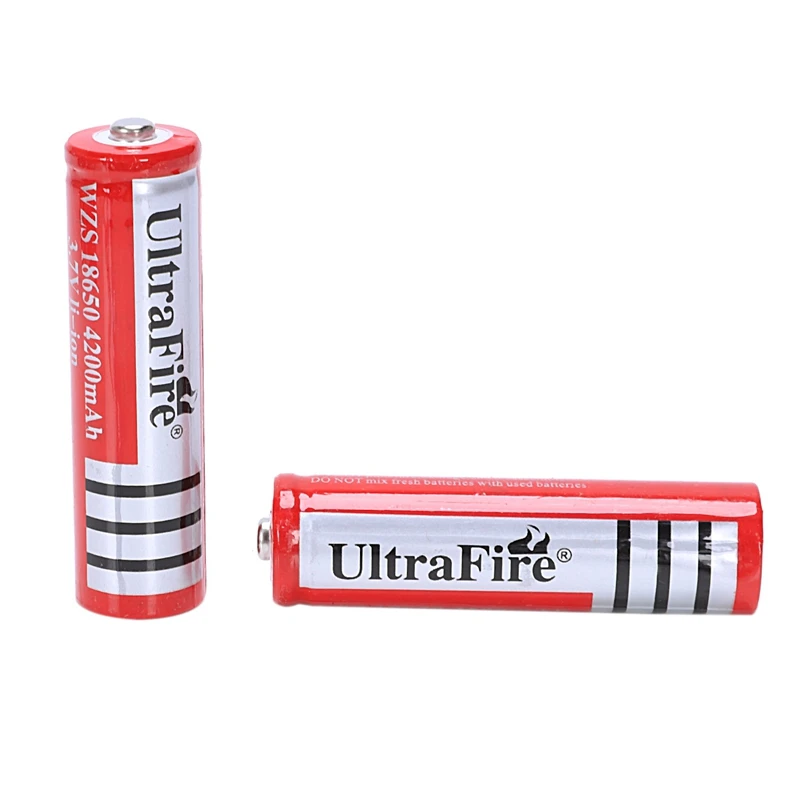 10 x 18650 3.7V 4200mAh Li-ion Rechargeable Battery Flashlight Torch Red