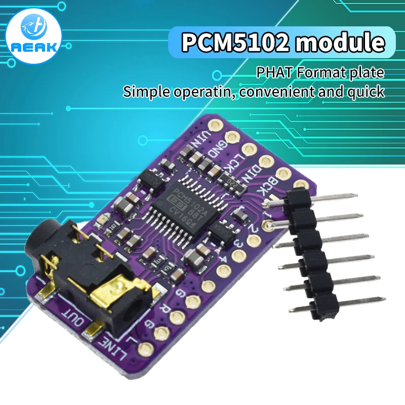 Плата DAC декодера интерфейса I2S PCM5102A модуль плеера для Raspberry Pi pHAT плата формата