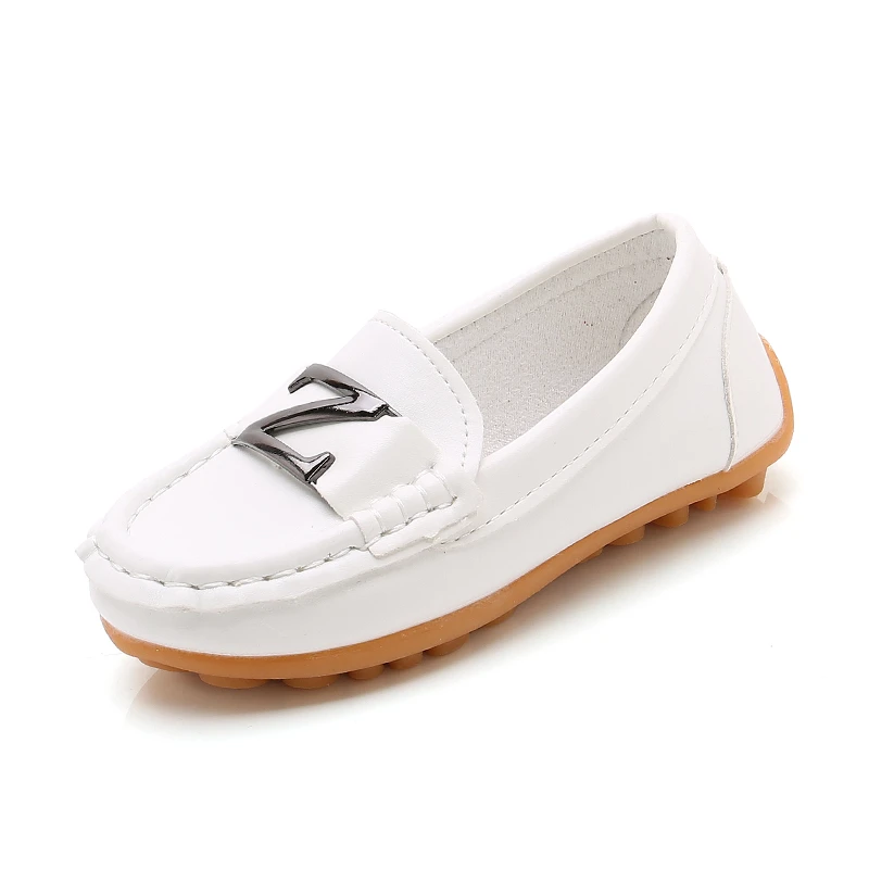 Children Leather Shoes for Toddlers Big Boys Kids Loafers Flats for Wedding Party Performance Black White Candy Color 21-36 Soft extra wide children's shoes