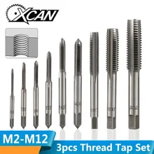 XCAN 3 шт. M2-M12 метрический ручной кран Набор HSS машина винтовой кран сверло ручные инструменты Резьбовая заглушка кран сверло