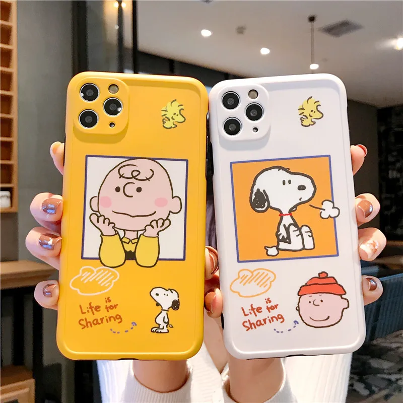 Новый милый мультяшный чехол Charlie Brown Snooply для iPhone 11 Pro X XR XS Max 7 8 Plus телефона из ТПУ