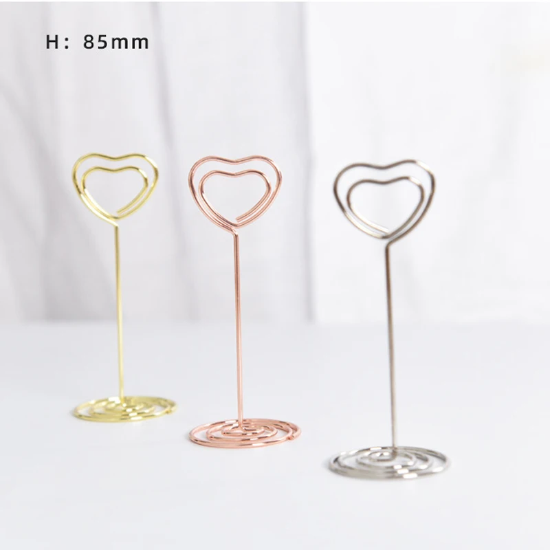 photo card holder 12 Pcs Golden Heart Shape Photo Holder Stands Table Number Holders Place Card Paper Menu Clips for Wedding Party Decor or Office