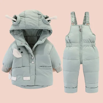 

Baby Winter Clothes Set 2020 Toddler Boy Girl Down Jacket And Pants Overalls 2 Pieces Suit Infant Costume Outfits Kids Snowsuit