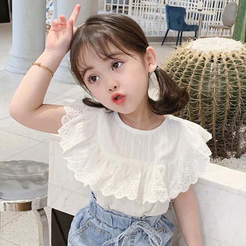 Baby girl white ruffle top Clearance