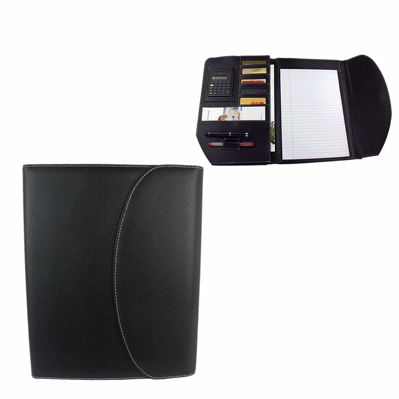 

Multifunction File Folder A4 Pu Leather Conference Folder Letter Size Document Folders for Document Folder