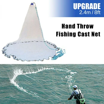 

Manual Hand Throw Fishing Cast Net Spin Bait Sinker Diameter Full Spread Mesh Small Net Sinker Net Fly Fishing Net Equipment MVI
