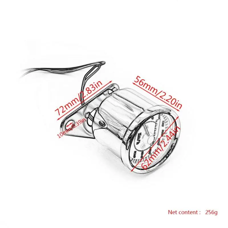 Прочный мотоцикл одометр Классический Тонкий Универсальный 12 В мотоцикл ретро светодиодный подсветка одометр спидометр 0-180 км/ч