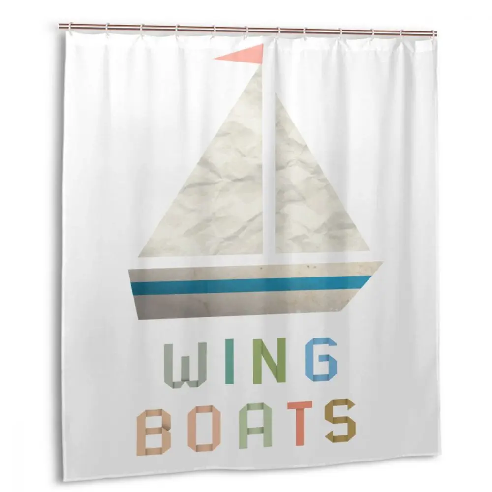 

Darmian Wing Boats Ships Coloful Nautical Plastic Shower Curtain 66x72 In Customized Waterproof Polyester Bathroom Curtain