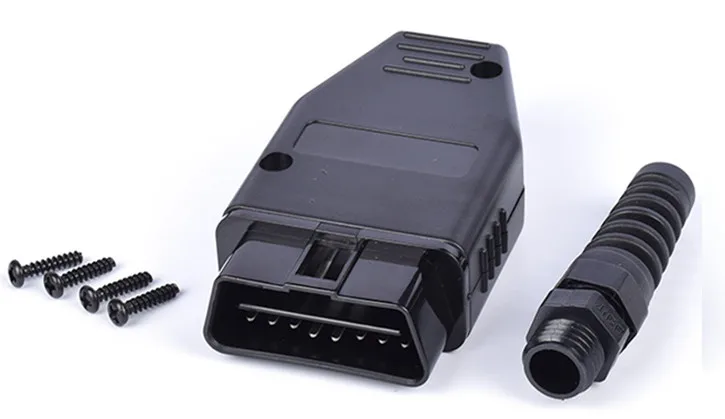 Автомобильный OBD2 16-контактный разъем OBD с вилкой+ чехол+ SR+ винт OBDII