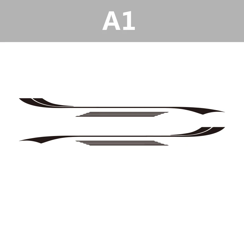2 шт. Автомобиля Виниловые боковые полосы наклейки Авто графика наклейки для Volkswagen T5 T6 Ford Transit peugeot Partner - Название цвета: Черный