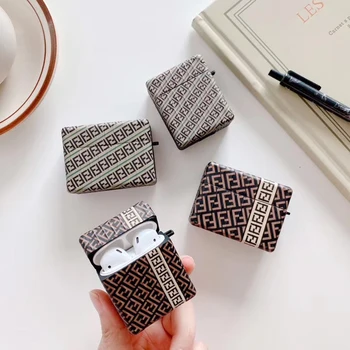 

Anti-lost Wireless Bluetooth Headset Anti-fall cover Luxury Square lattice Earphone soft silicone Case for Apple Airpods 2 3 Pro