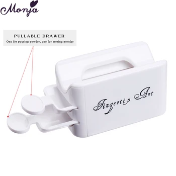 

Monja White Nail Art Powder Plastic Portable Collection Case Nail Glitter Sequins Recycling Tray Storage Box DIY Manicure Tool