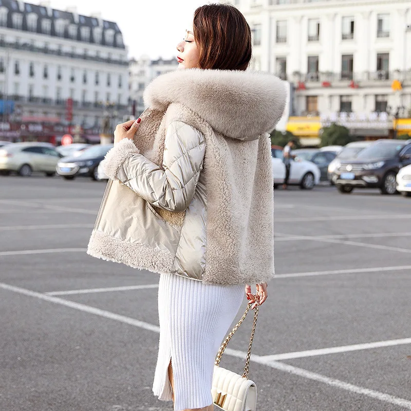 cotton winter new down 2020 pad women short Korean version of the port wind stitching small padded lamb coat ded | Женская одежда