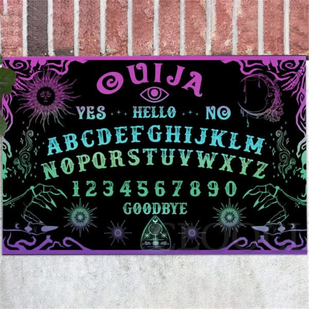 

HX Halloween Doormats Ouija Board Indoor Outdoor Doormat Horror Halloween Indoor Hallway Kitchen Non-slip Mat
