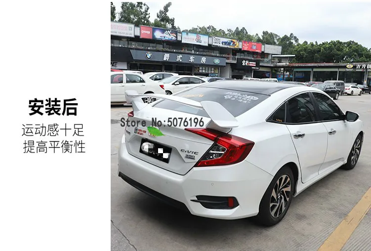Тип-R СТИЛЬ ABS пластик краска цвет задний багажник спойлер Подходит для Honda Civic хэтчбек