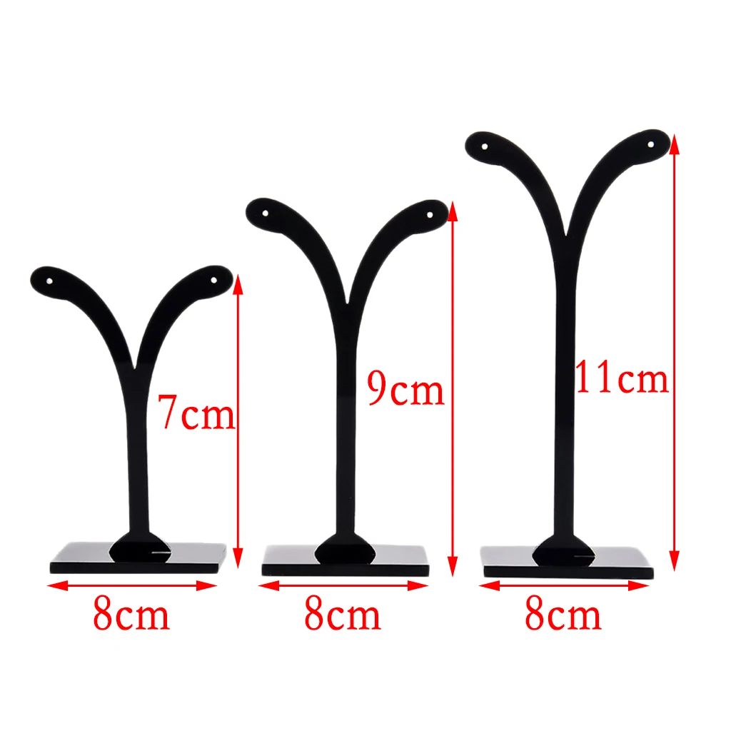 3 Pcs Vintage Jewellery Tree Earrings Hanger Holder Organizer Rack Black