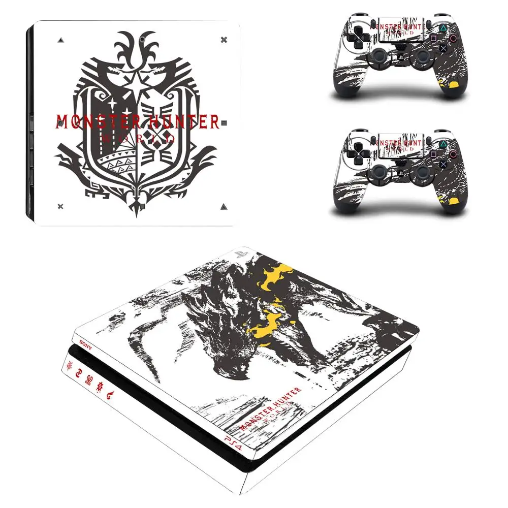 Monster Hunter World полное покрытие лицевые панели PS4 тонкая кожа Наклейка для playstation 4 консоль и контроллер PS4 тонкая наклейка