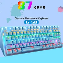 

Gaming Mechanical Keyboard Game Anti-ghosting RGB Mix Backlit Blue Switch 87key teclado mecanico For Game Laptop PC