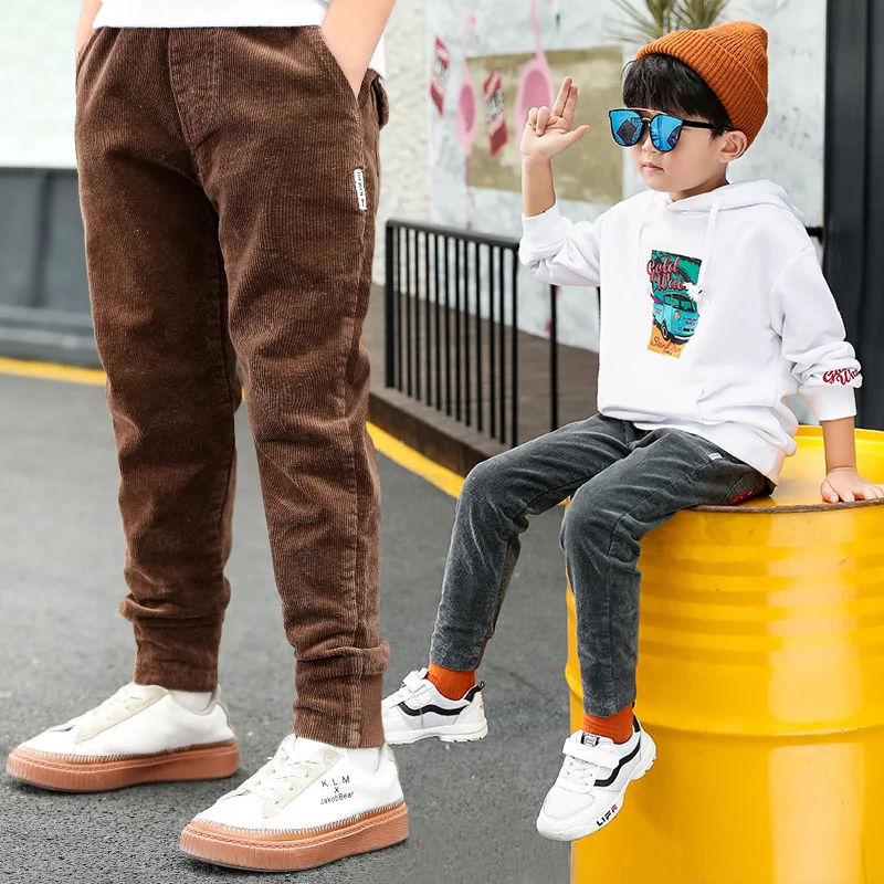 

2019 New Style Spring And Autumn BOY'S Corduroy Pants Middle And Large CHILDREN'S Cotton Trousers Korean-style Casual Childrensw