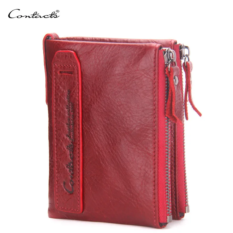

Black Angel New Women's Leather Wallet Double Zipper Fashion Couple Zero Wallet Multi-function Card Bag