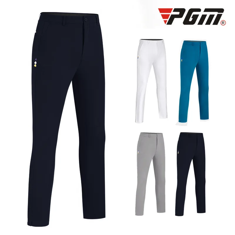 Новинка, PGM штаны для гольфа, мужские летние штаны с нижним эластичным поясом и вставной тройкой, Тонкие штаны