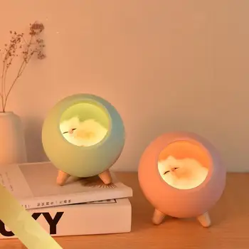

Creative Cute Pet House Ambient Light USB Portable Charging Cartoon Cat Touch Sensor Dimming Children Mini Desktop Desk Lamp