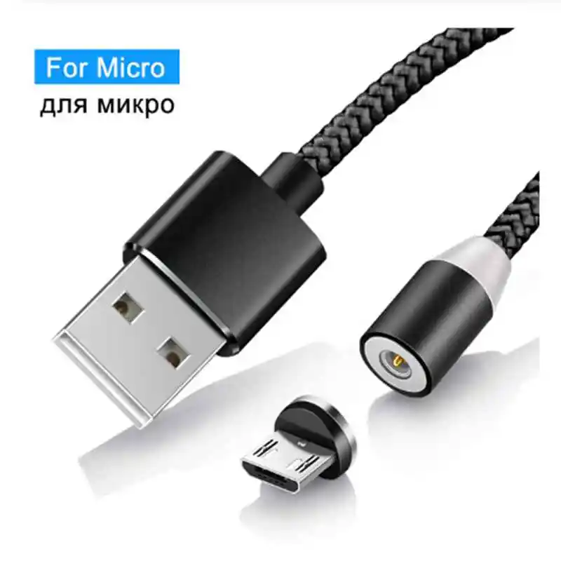 Магнитный кабель 3 в 1, кабель Micro USB type C для iPhone X 7, samsung, S10, Oppo, htc, LG, 1 м, 2,4 А, Магнитный адаптер для зарядного устройства, кабели для телефонов