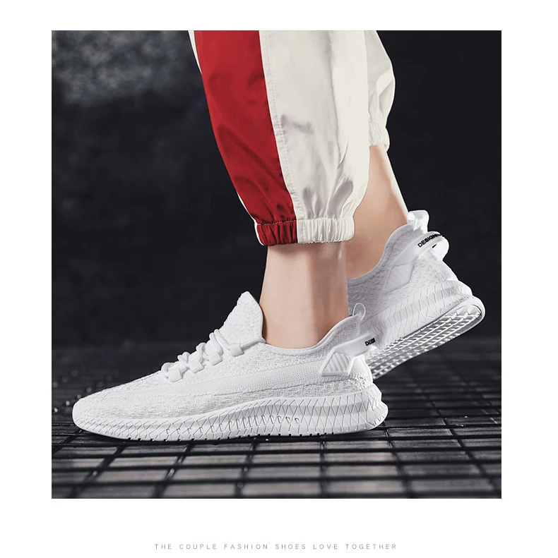 Модные уличные мужские белые кроссовки высокого качества Брендовые повседневные дышащие кроссовки с сеточкой мягкий Бег Теннис Мужская обувь лето B1355