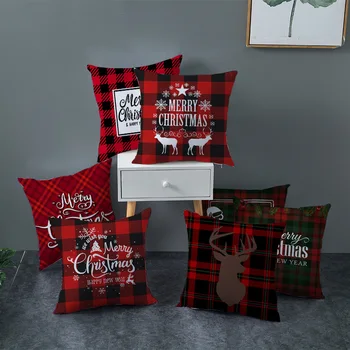 

Christmas Ornaments Christmas Decorations for Home 2020 Santa Claus Elk Red Grid Pillowcase Noel Navidad Xmas Gift New Year 2021