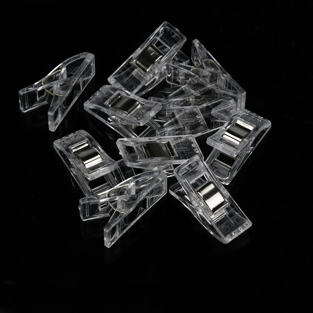 Прозрачный пластиковый держатель для шитья 50 шт. прозрачный швейный ремесло одеяло Переплет пластиковые зажимы хомуты упаковка чудесные пластиковые зажимы