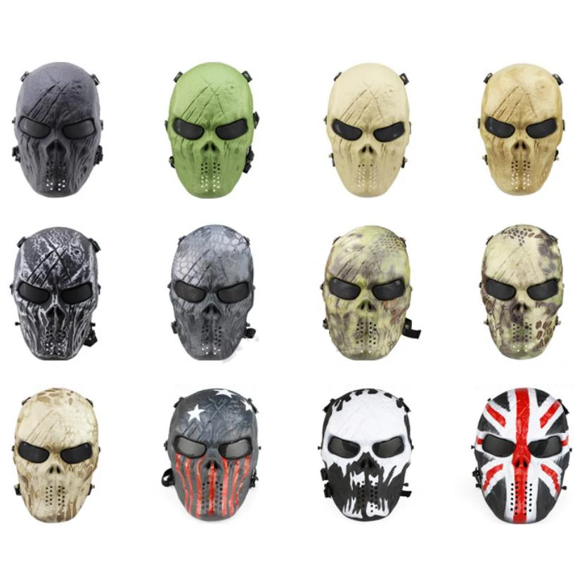 

Tactical Combat Mask Airsoft Paintball Skull Military Full Face Masks for Outdoor Sports CS Games Halloween Cosplay Party