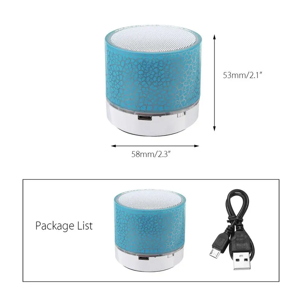 Новинка, A9, блики, трещина, Bluetooth, динамик, Мини, портативный, водонепроницаемый, светодиодный, сабвуфер, u-диск, карта, Bluetooth, аудио, универсальный