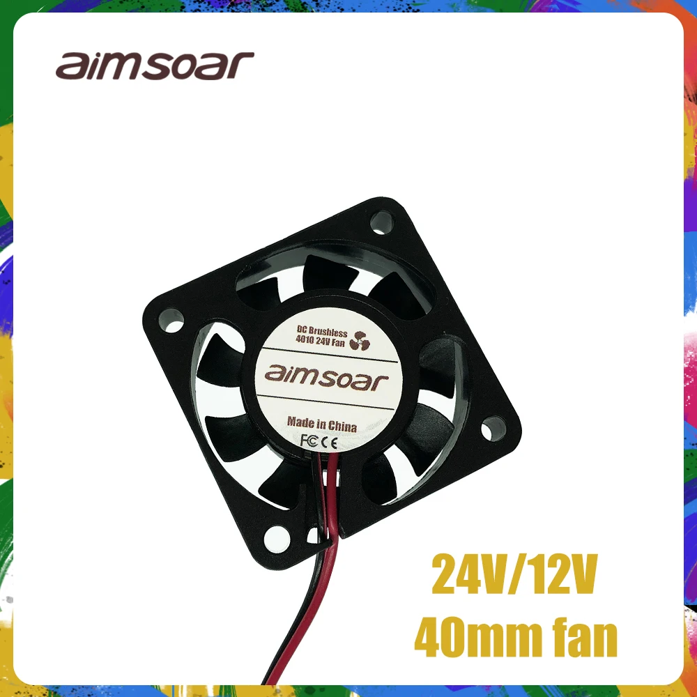 

fan 12v 24v ender 3 fan 40mm fan 2 pin 3d printer parts 4010 40*40*10mm