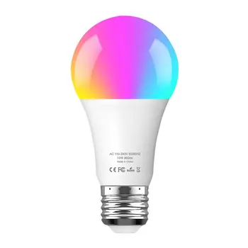

E27/E26/E22 WiFi Smart LED Bulb Light Alexa APP Voice Control Colorful Dimmable RGBW Bulb A19 Color bulb LED