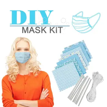 

DIY Face Mask Material Kit Band Handmade Cloth Face Shield Cover Kit Free Elastic Band Sewing Crafts tissu pour coudre un masque