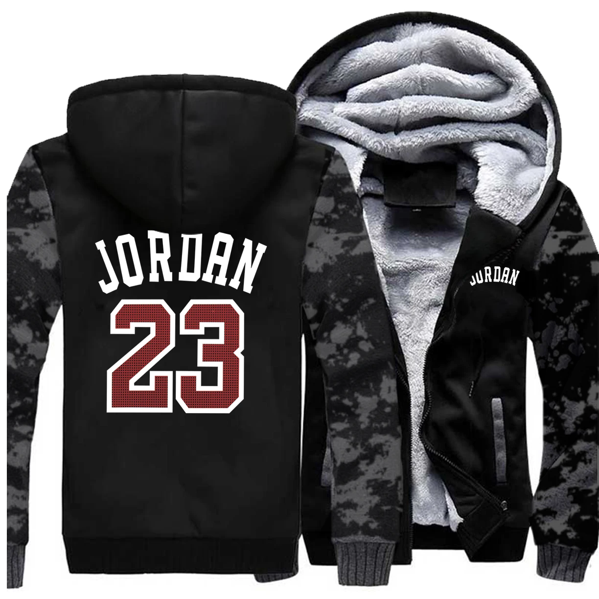Мужские толстовки с капюшоном Jordan 23, модная уличная одежда, камуфляжная плотная куртка, осенне-зимняя толстовка с капюшоном, мужские пальто