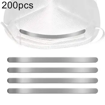 

200Pcs Adjustable Adhesive Flat Aluminum Hot Melt Glue Nose Bridge Strip Bridge Wire Clips Ties DIY Mask Making Accessories