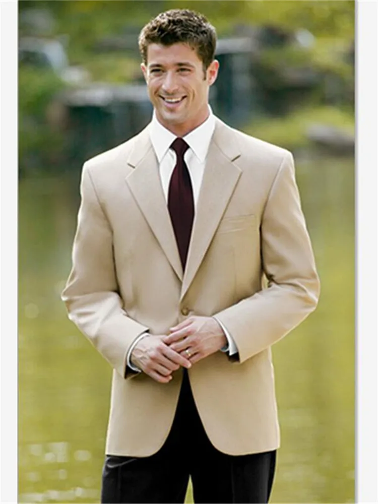

Men's Suits (Jacket+Pants) Wedding Custom Notch Lapel Groom Tuxedos for Men New Arrival Suits Prom Bridegroom Groomsman formal