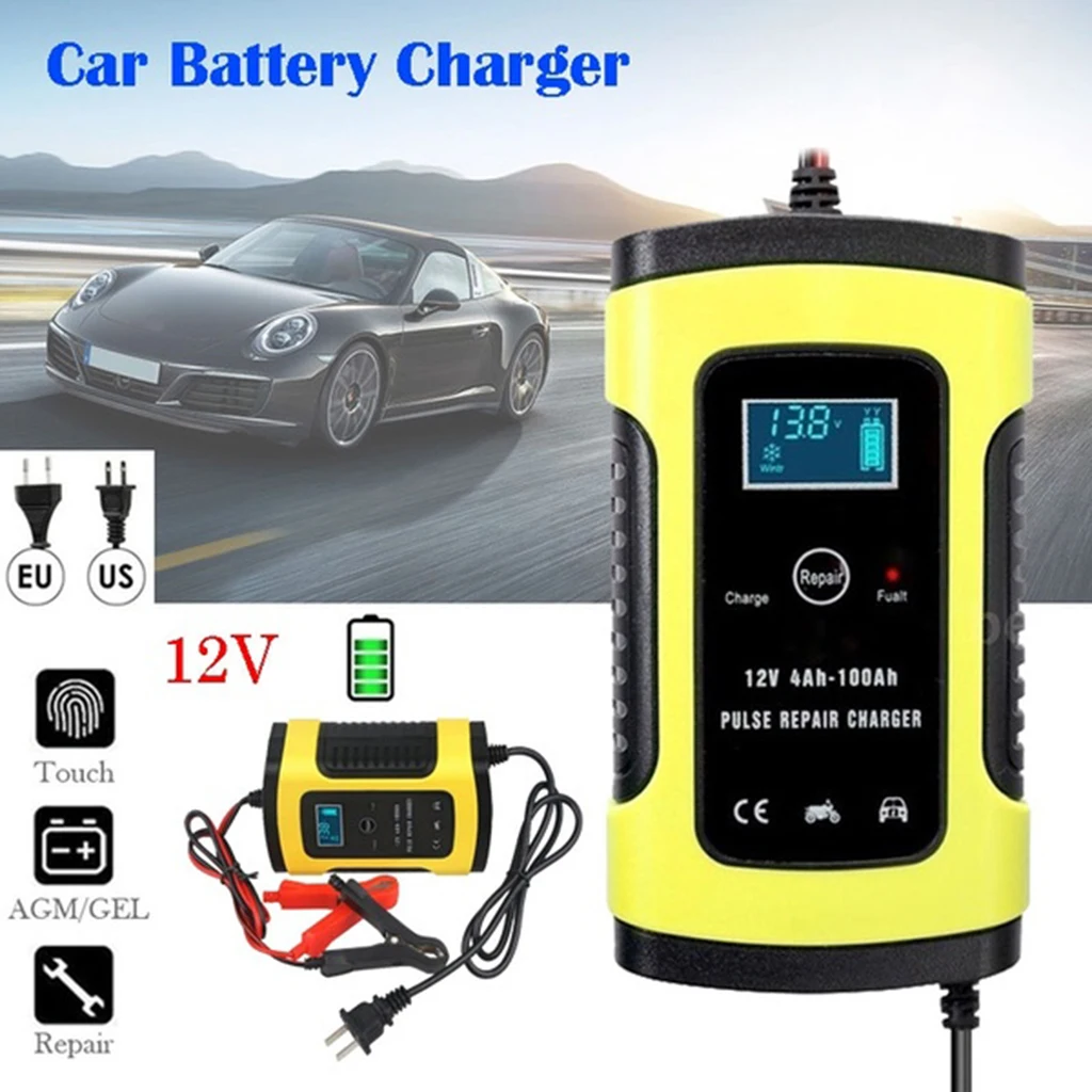 12V 6A Full Automatic Car Truck Motorcycle Battery Charger Intelligent Fast 
