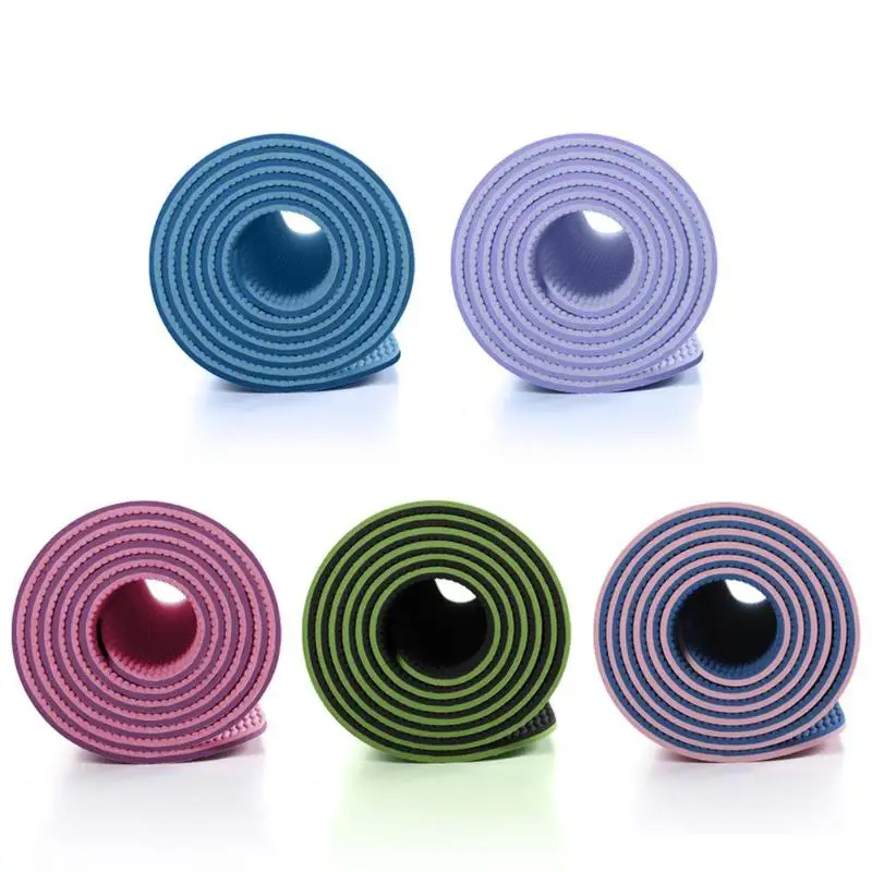 TPE коврик для йоги двойной цвет нескользящий ковер коврик с позицией линии 1830x610x6 мм