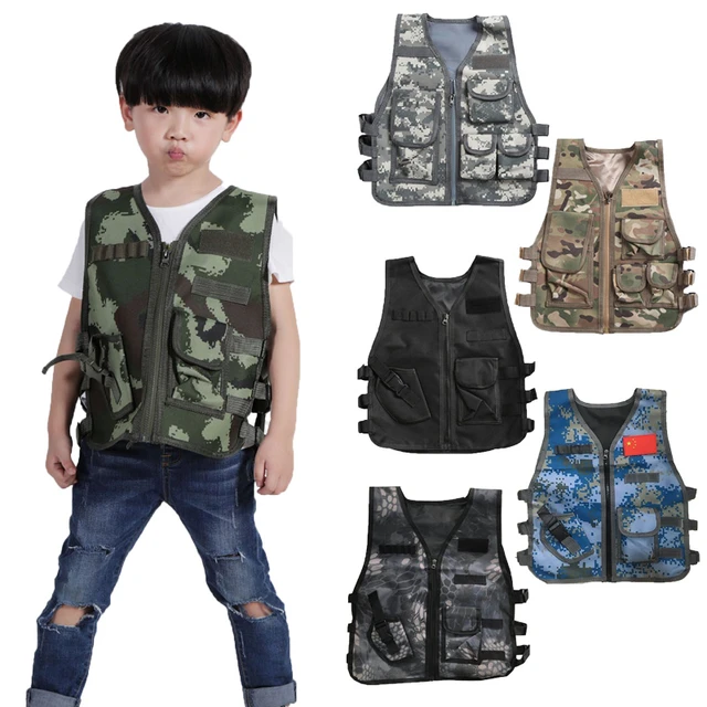 Ropa de camuflaje militar para niños, equipo de combate CS, chaleco táctico  del ejército, disfraz de Cosplay, uniforme de francotirador Airsoft -  AliExpress