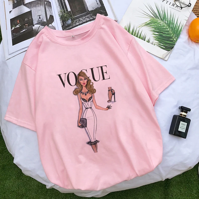 Новая летняя женская футболка Vogue Friends винтажная Повседневная Harajuku гранж