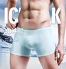 Ice Silk Man Underwear Thin 3D U Pouch Bag Breathable Soft Mens Boxers Solid Middle Waist Transparent Male Cueca Underpants ► Photo 3/6