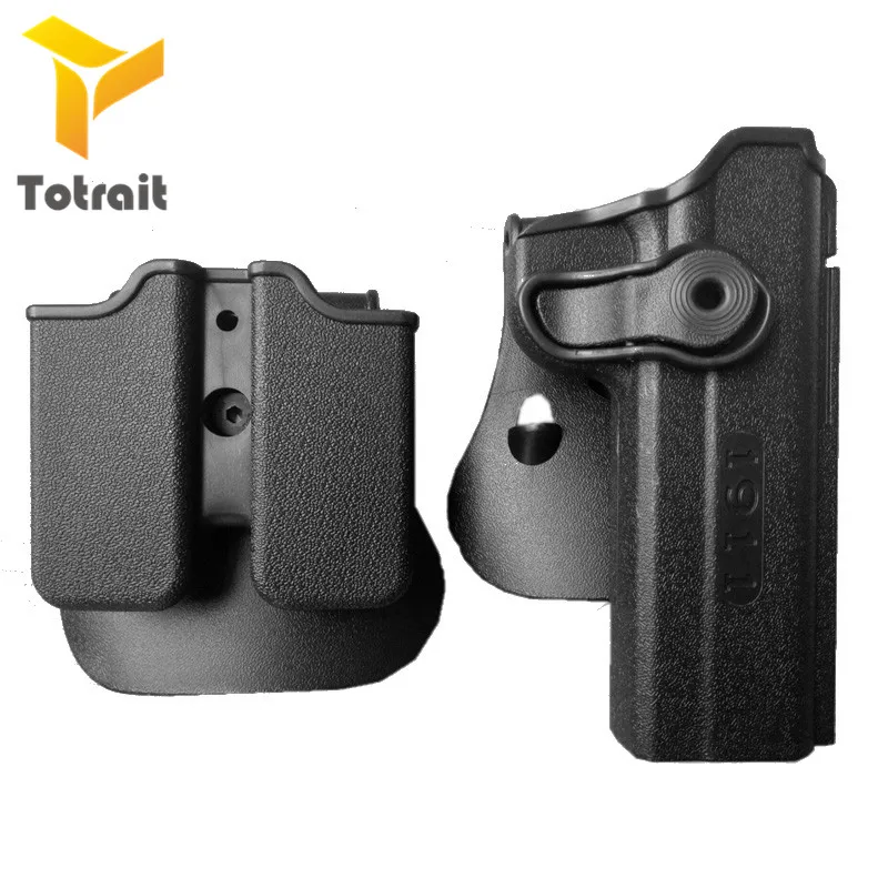

IMI Holster colt1911 Right Hand Belt Loop Paddle Platform Tactical Gun Pistol Holsters with Magazine Clip Pouch For Hunting