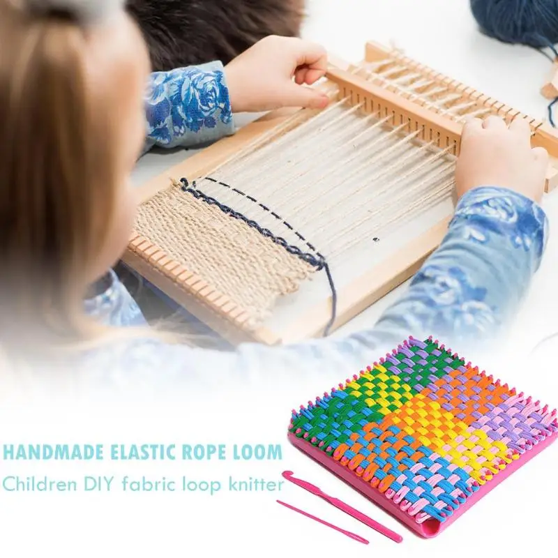 Ручное ткачество эластичная веревка многоцветный DIY браслет подставки под стакан аксессуары шерсть вязание игрушки вязальный Кошелек Шарф
