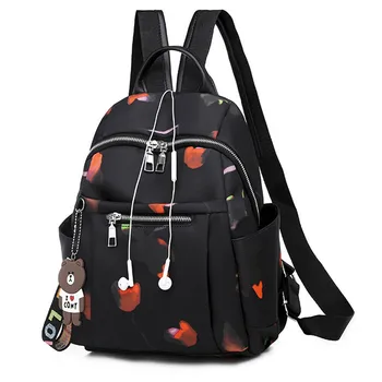 

New Women Bag Lovely Oxford Waterproof Backpack Anti-Theft Rucksack Travel Street School Shoulder Bag Black
