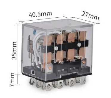 1 шт. LY4NJ HH64P Мини реле P143 14 Pin 10A с светодиодный промежуточным реле 12VDC 24VDC 220V 10A реле общего назначения