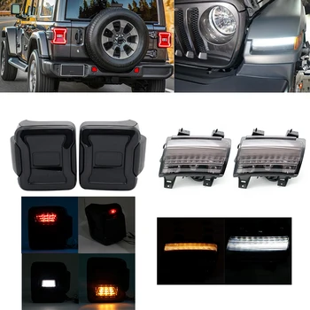 

Led tail lamp Car Light Euro Version Smoke For Jeep Wrangler JL 2018 2019 Rear Lamps Brake Reverse light Daytime Running Lights