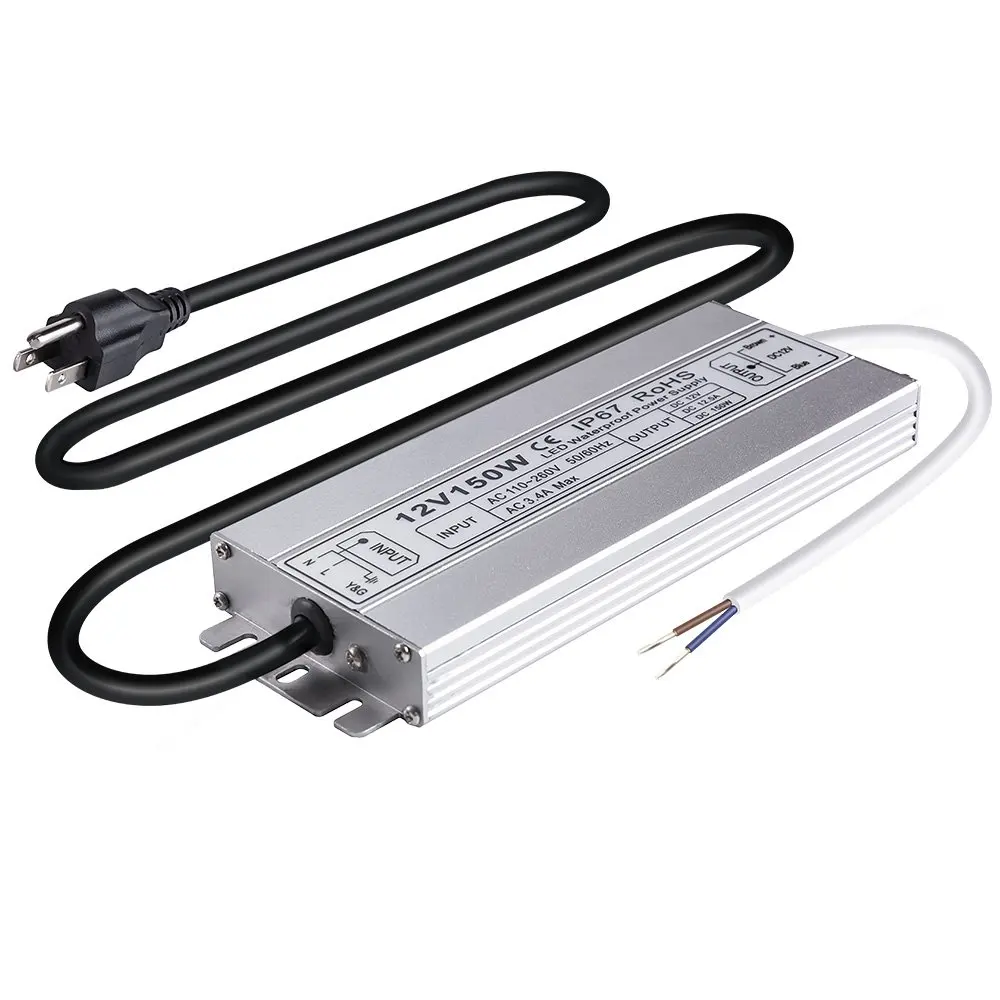 150W DC 12V Ip67 Водонепроницаемый светодиодный адаптер трансформатора питания драйвера для гирлянда с наружной